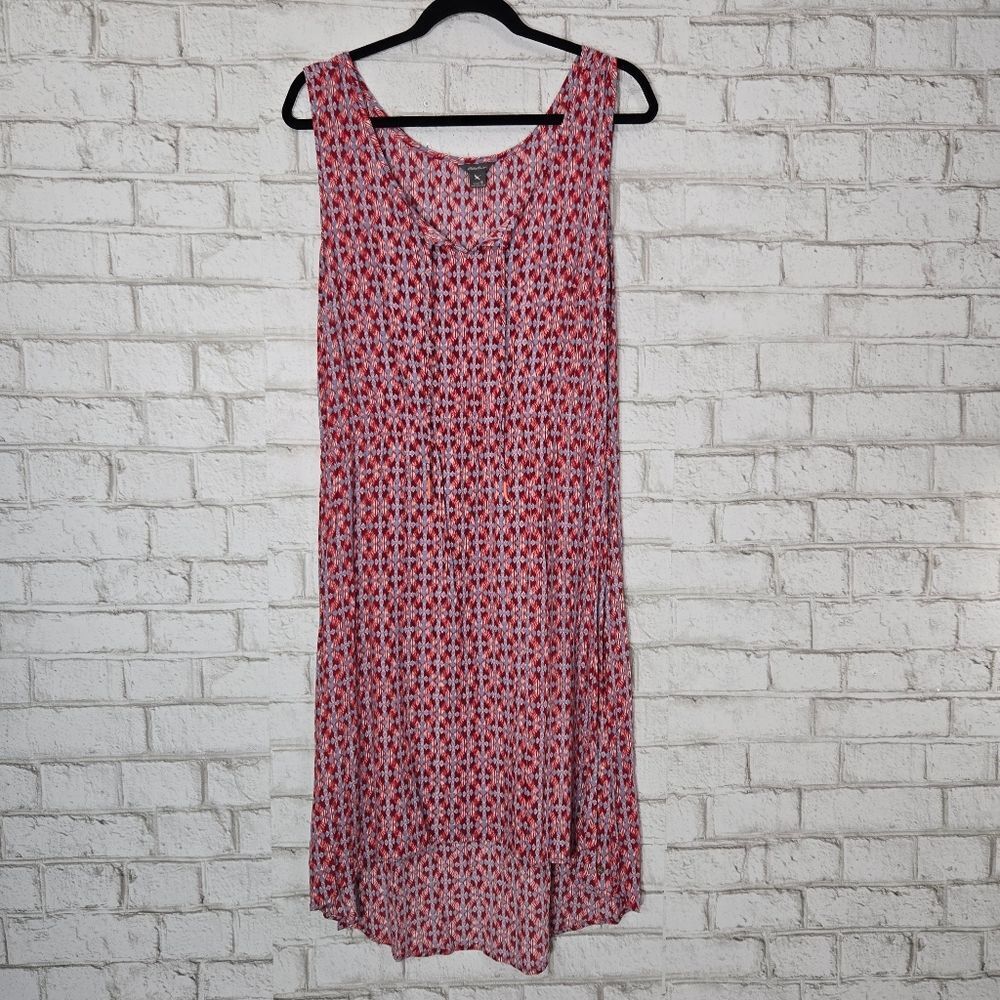 Eddie Bauer cute red and blue midi dress